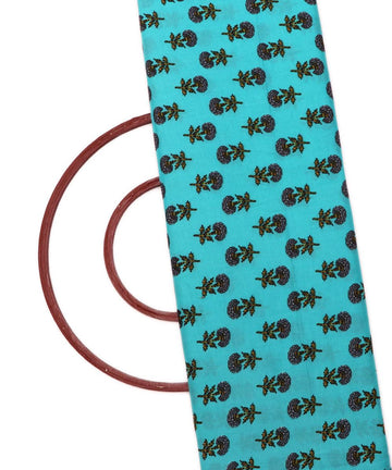 blue and grey floral butti rayon fabric b114 4450